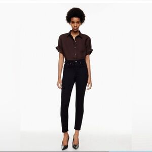 Aritzia Denim Forum Yoko High Rise Slim Jeans 28L in Stay Black Size 28